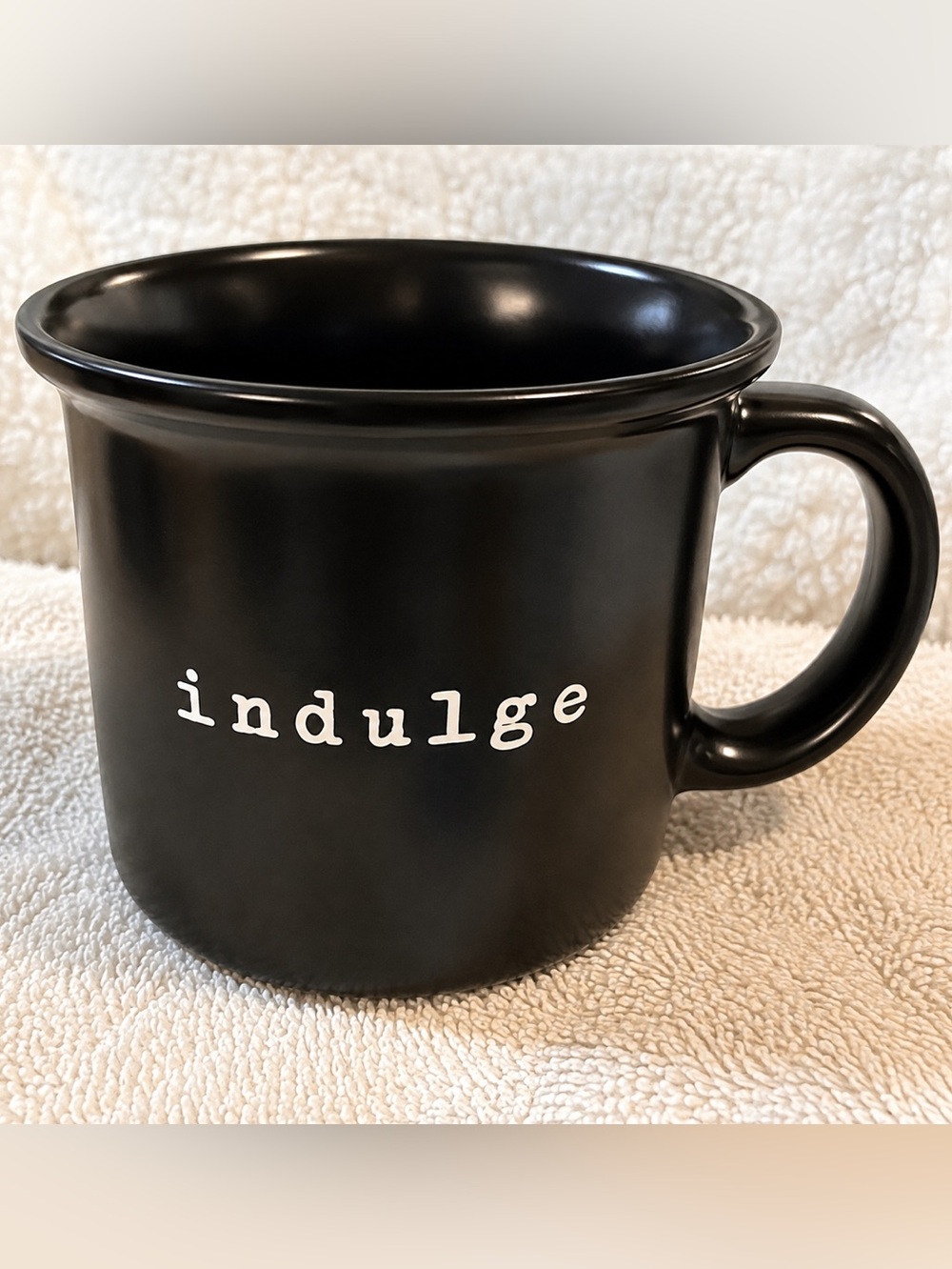 Black Indulge Ceramic Coffee Mug 16 oz